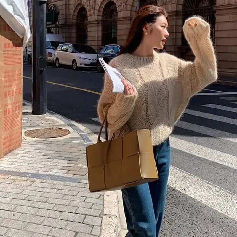 Lucyever Women's Lazy Style Knit Sweater