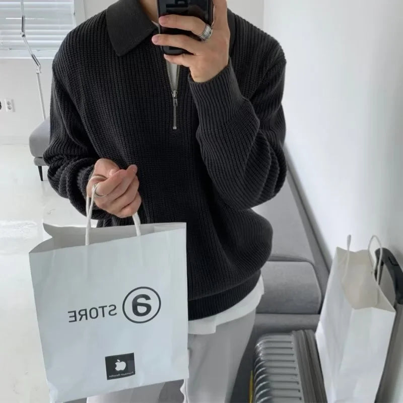 Men Korean Fashion Knitwear - Casual Pullover Sweater