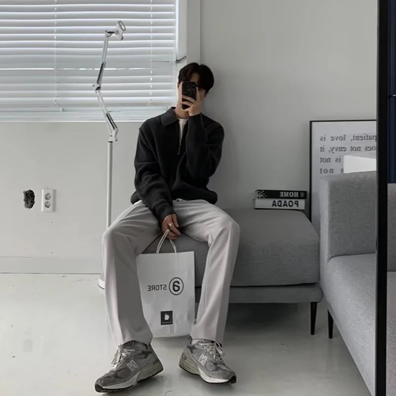 Men Korean Fashion Knitwear - Casual Pullover Sweater