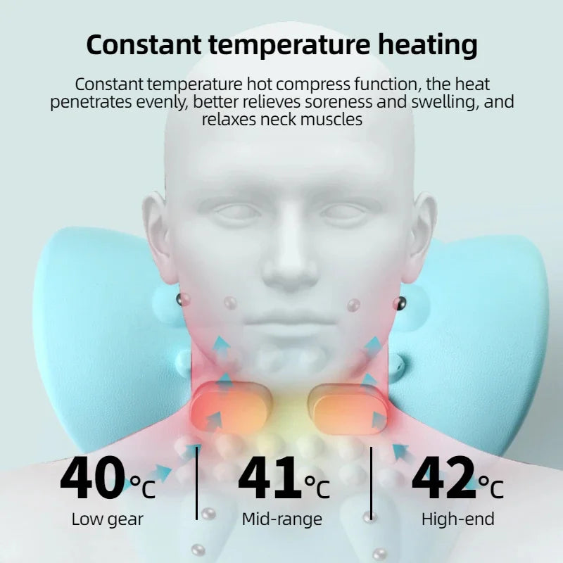 Electric Neck Massager with Infrared Heating & Airbag Traction