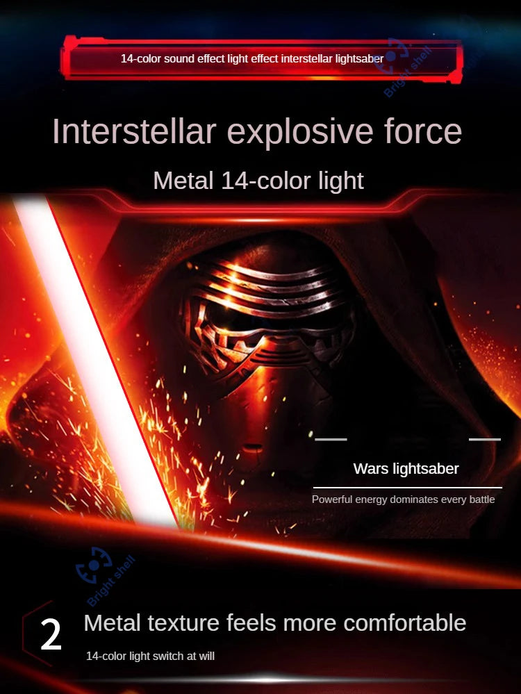 RGB Metal Lightsaber Laser Sword – 15 Color Change with Sound Effects