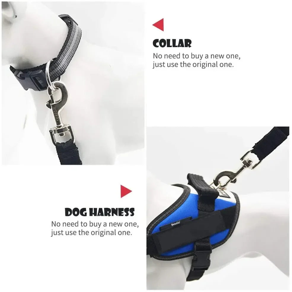 Adjustable Pet Car Seat Belt for Dogs and Cats – Safety Harness Clip