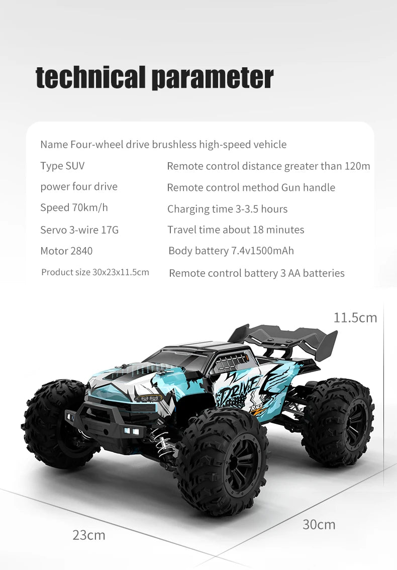 1:16 High-Speed 4WD RC Car - 70KM/H or 50KM/H