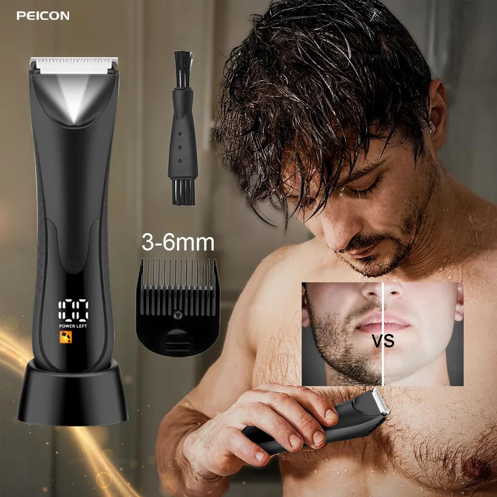 Men’s Electric Body & Facial Hair Trimmer – Portable Full-Body Shaver