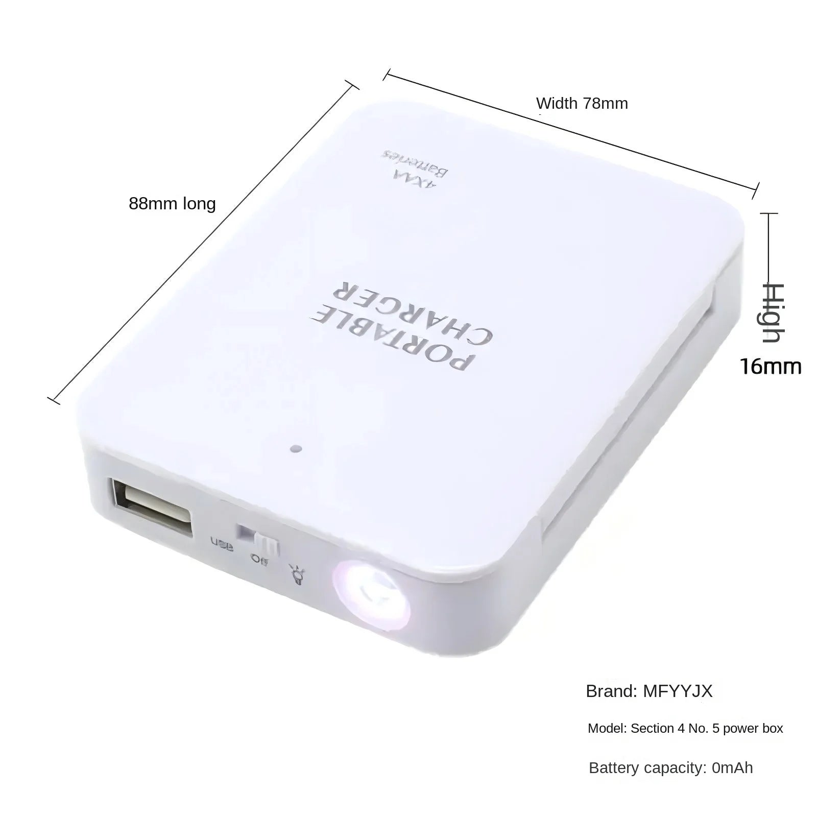 USB Charger Power Box – Emergency Battery Charger with Flashlight