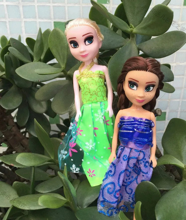 16CM Disney Frozen Princess Dolls - Elsa & Anna