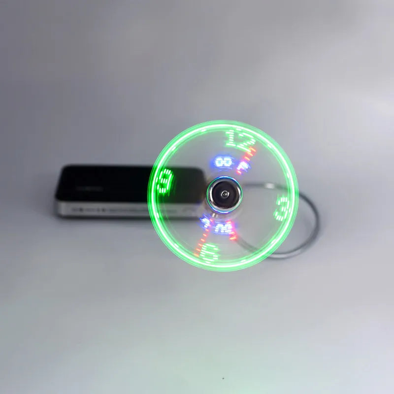 USB Mini Fan with LED Time Display – Creative Laptop Gadget