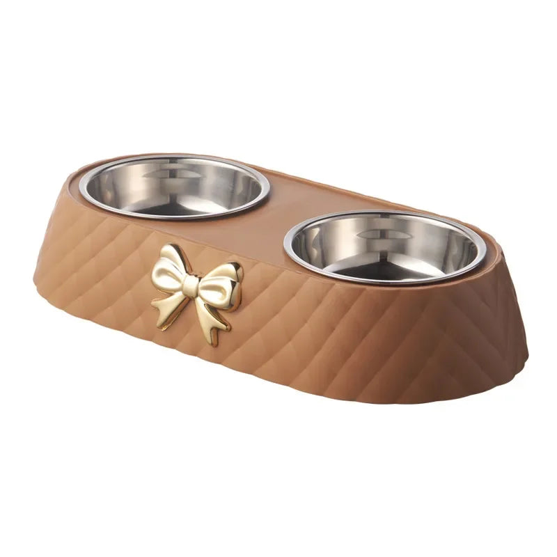 Double Pet Food and Water Bowl for Dogs and Cats Non-Slip Design