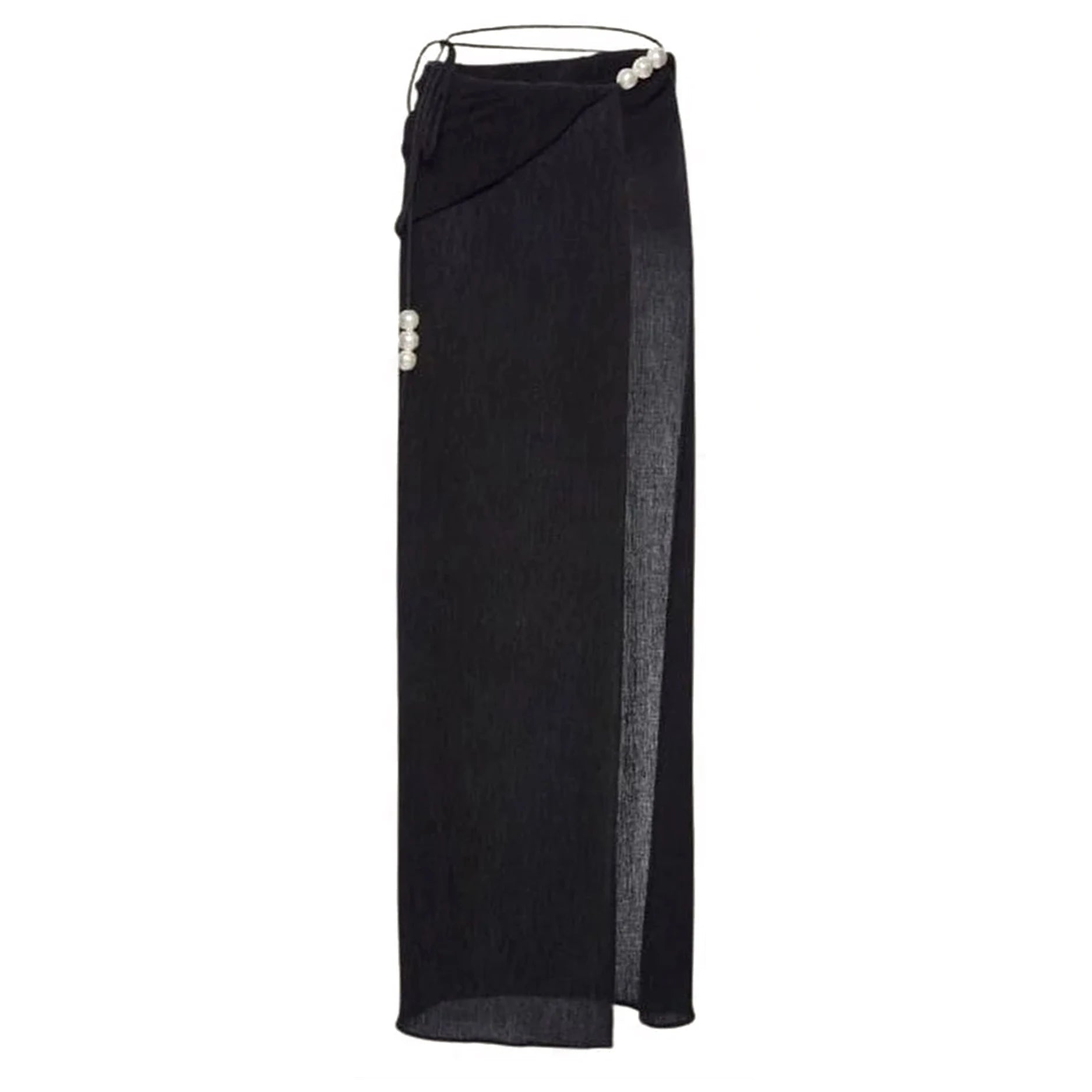 3Pcs White Pearl Bikini Set with Cover-Up