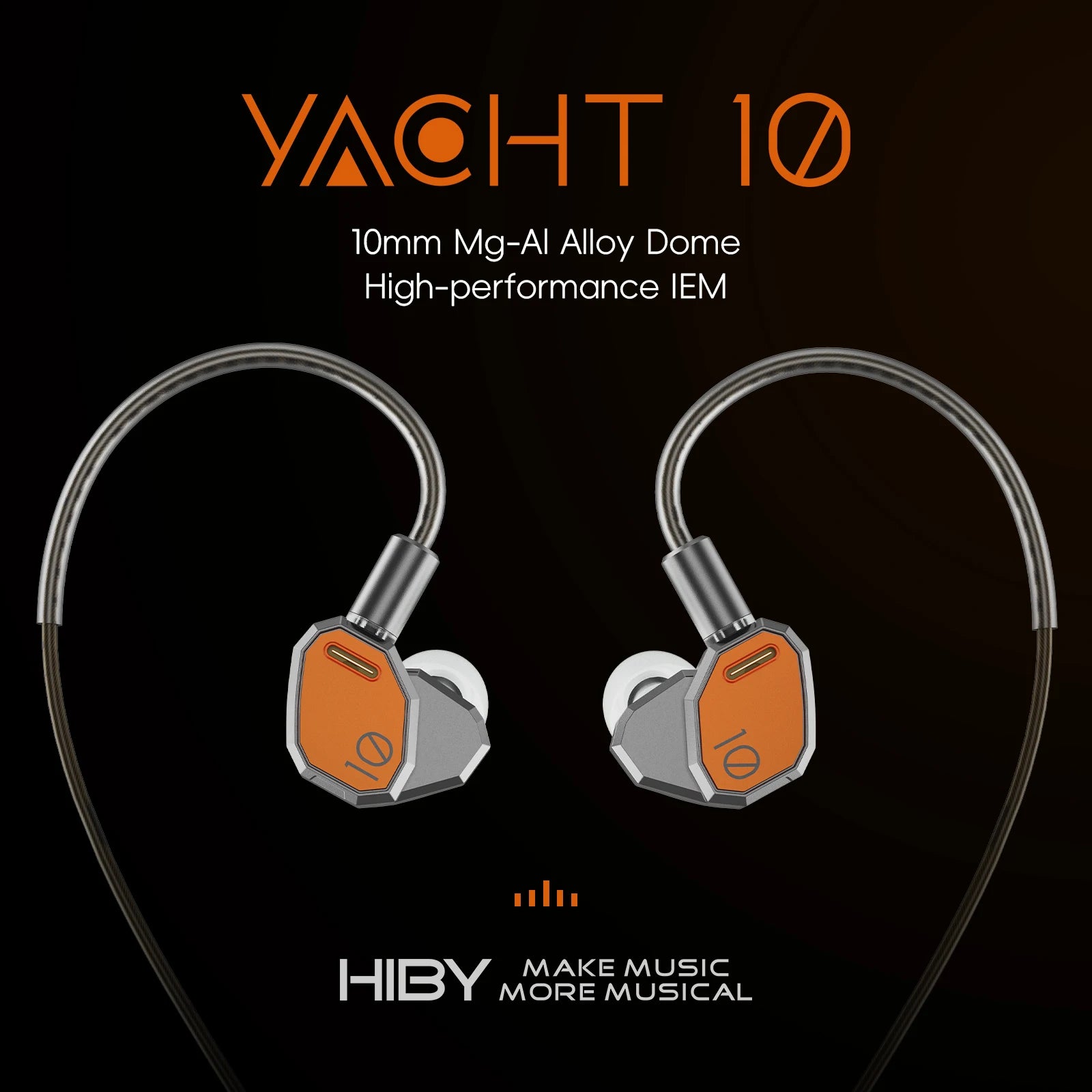 HiBy Yacht10 IEM Earphones – Mg/Al Alloy Dome & Dual Magnetic Core