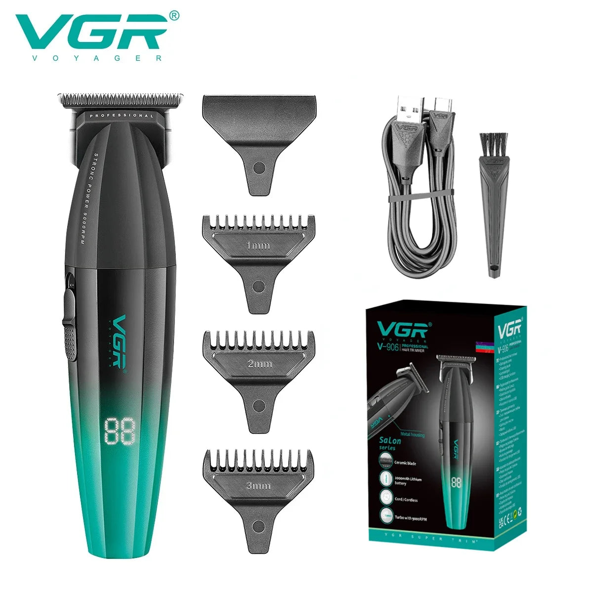 VGR V-906 Professional Rechargeable Hair Trimmer & Beard Clipper