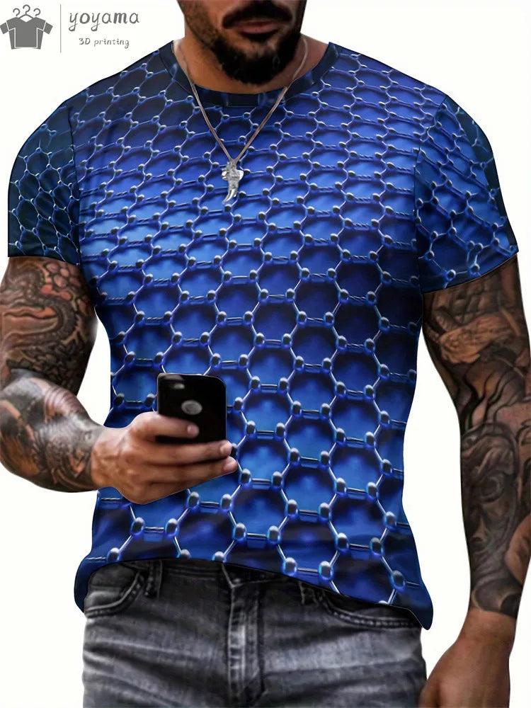 Men's 3D Printed Gradient Streetwear T-Shirt