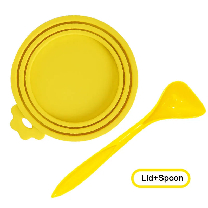 Reusable Pet Food Can Cover and Spoon Set for Dogs and Cats