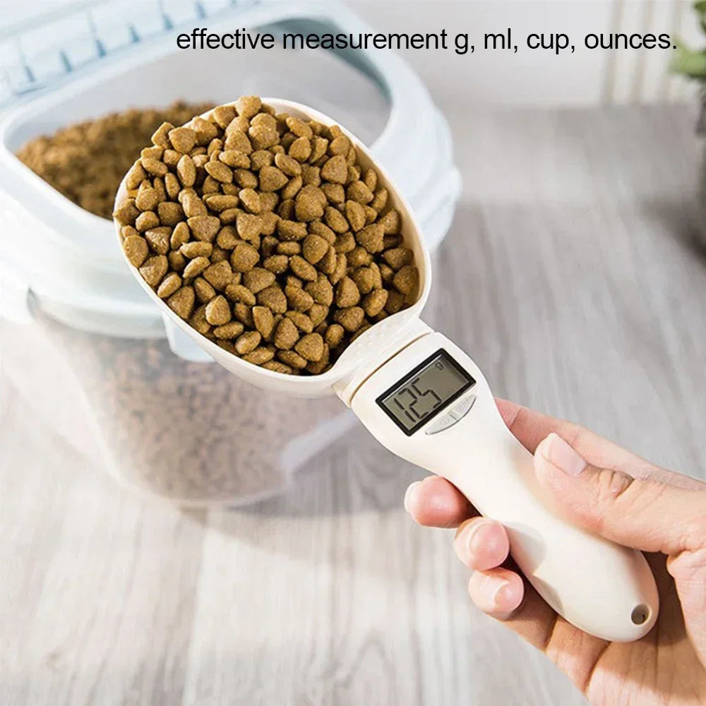 Digital Pet Food Measuring Scoop with LED Display for Dogs and Cats
