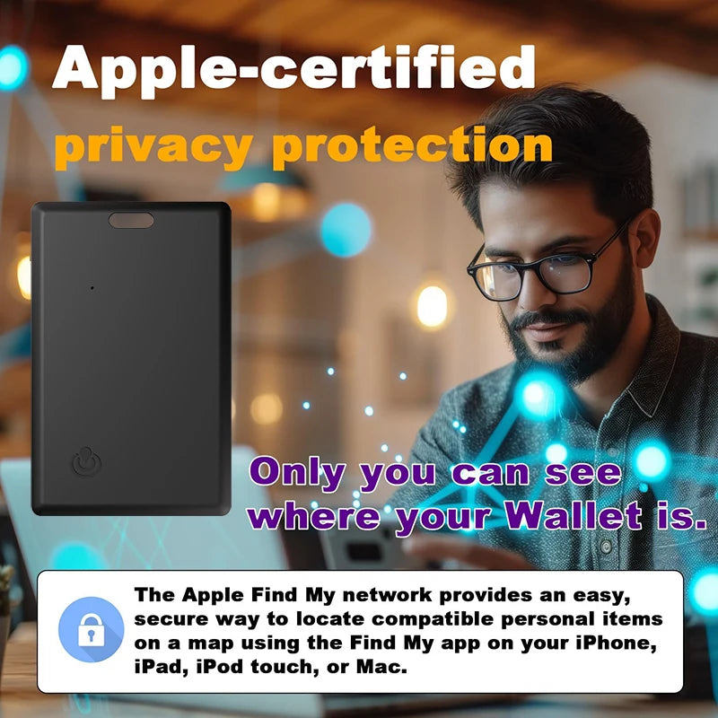 Slim Wallet Tracker Card – iPhone Smart Tag with Find My Support