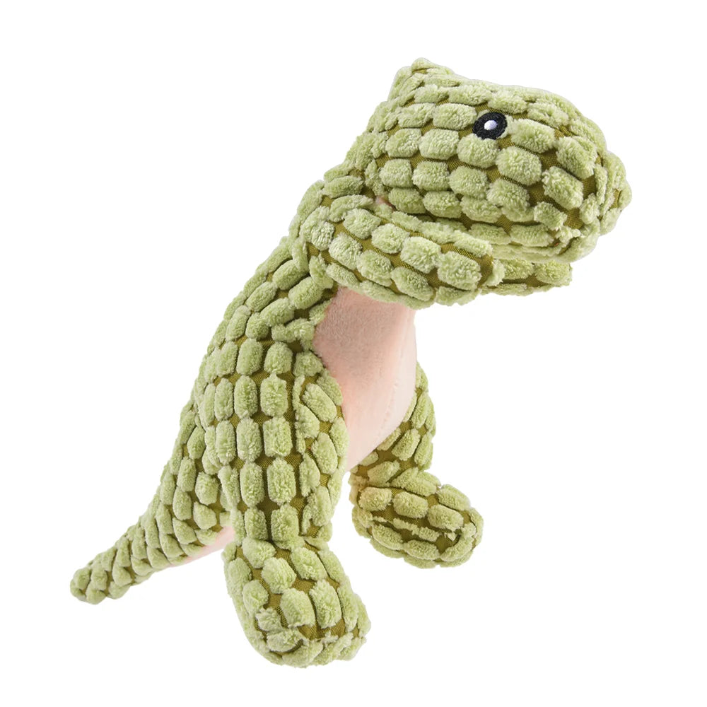 Interactive Plush Dinosaur Chew Toy for Small Dogs and Cats