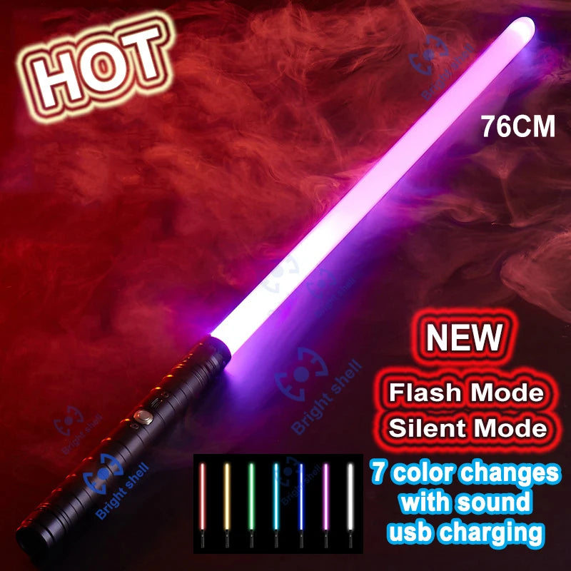 RGB Metal Lightsaber Laser Sword – 15 Color Change with Sound Effects
