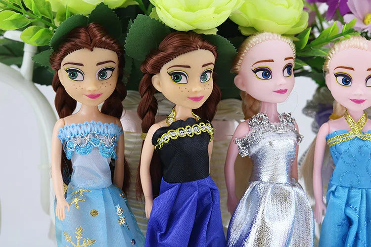 16CM Disney Frozen Princess Dolls - Elsa & Anna