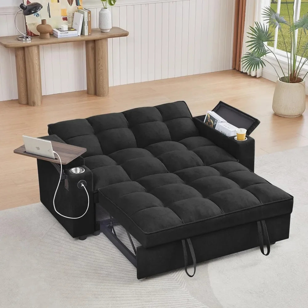 65'' Modern Chenille Sofa Bed - Versatile Living Room Furniture