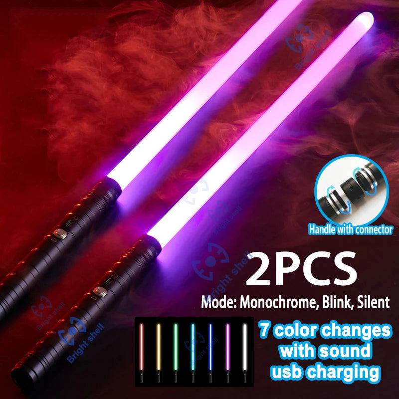 RGB Metal Lightsaber Laser Sword – 15 Color Change with Sound Effects
