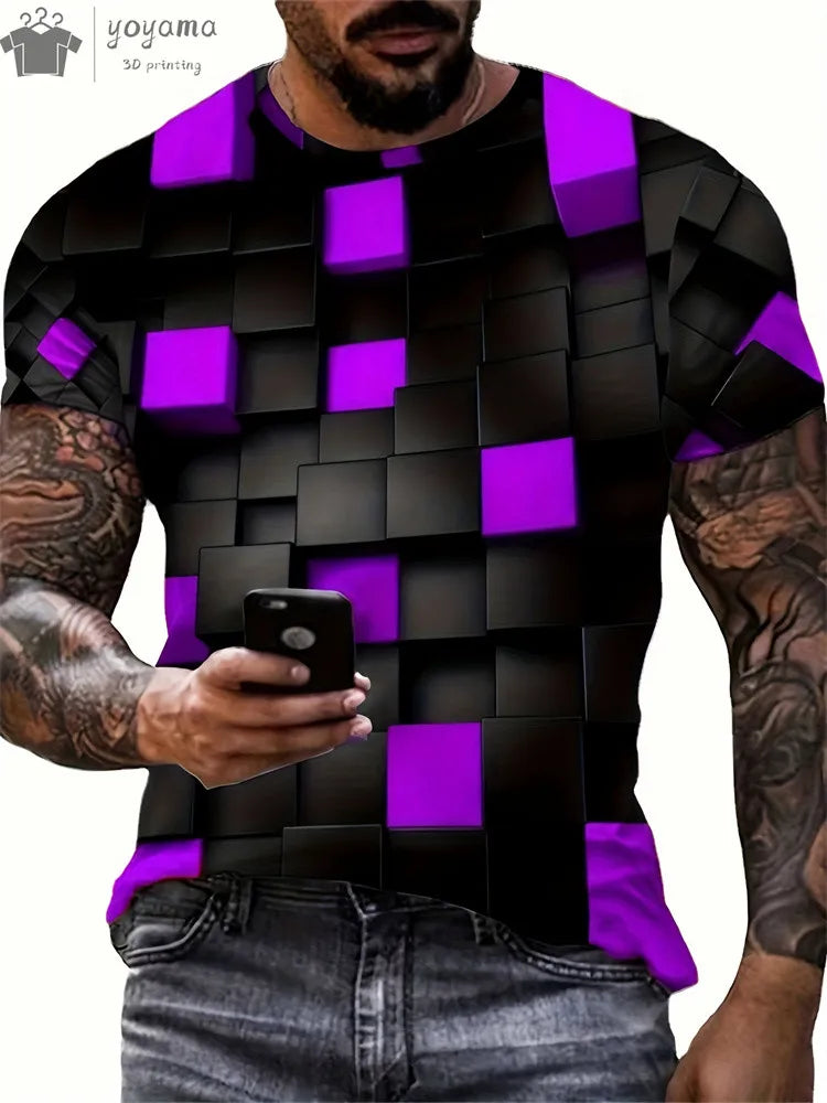 Men's 3D Printed Gradient Streetwear T-Shirt