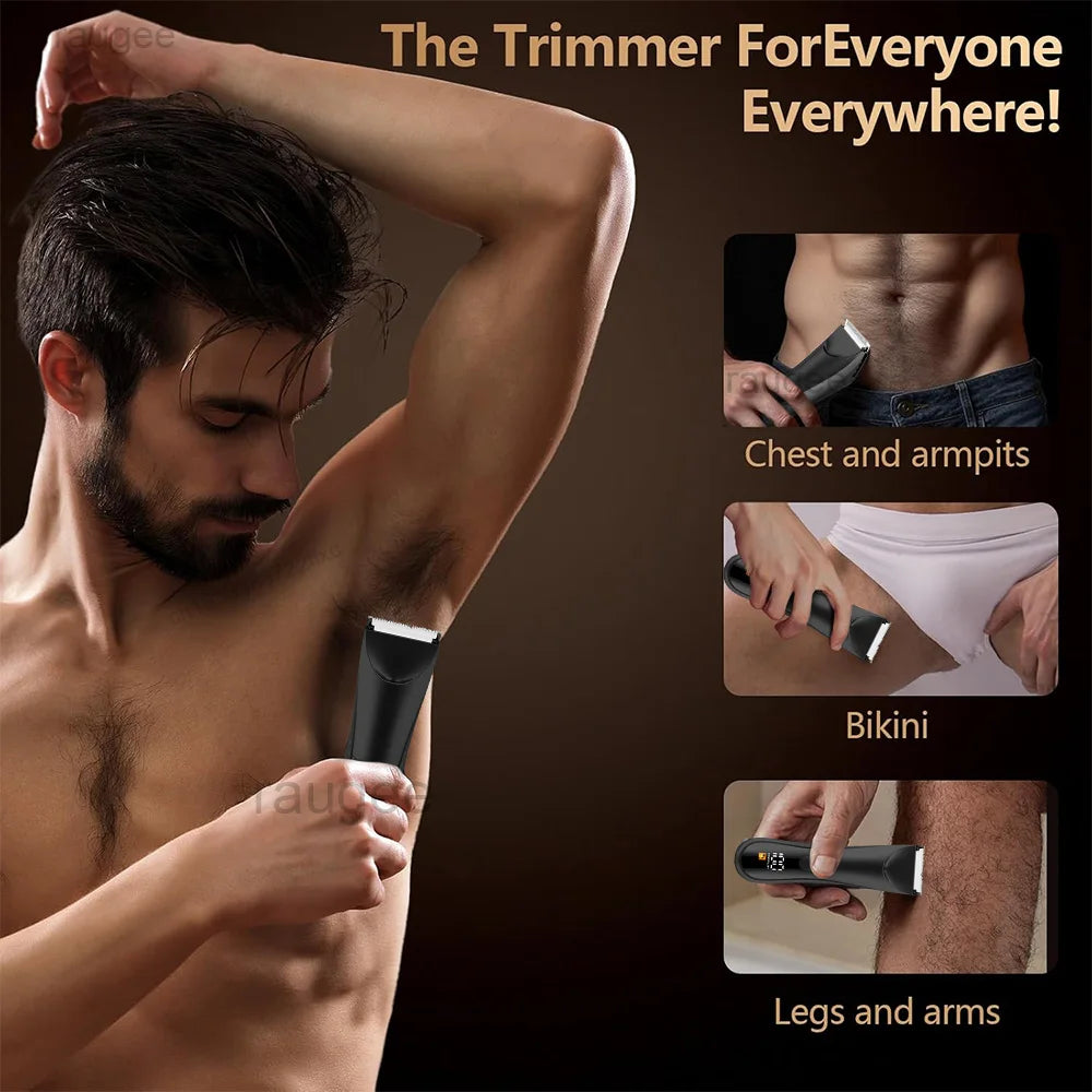 Men’s Electric Body & Facial Hair Trimmer – Portable Full-Body Shaver