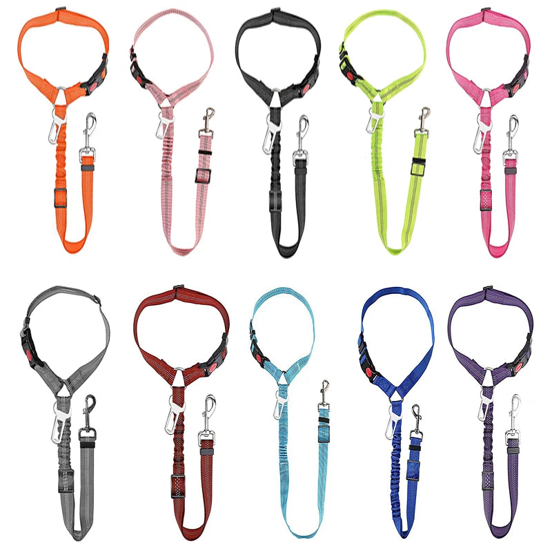2-in-1 Dog Harness & Leash with Car Seat Belt